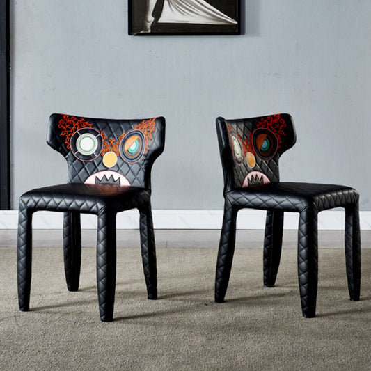 Zeitgenössischer Stil Wingback Polsterte Essnamenstuhl für Esszimmer