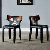 Hedendaagse stijl wingback gestoffeerde eetkamerstoel voor eetkamer