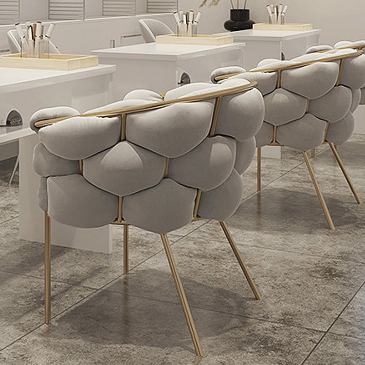 Glam Style Upholstered Gold Base Dining Arm Chair for Dining Room Clearhalo 'Dining Chairs' 'Dining Tables & Seating' 'dining_chair' 'furn' 'furn_dining_chair' 'Furniture' 'Kitchen & Dining Furniture' 7717844