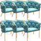Glam Style Upholstered Gold Base Dining Arm Chair for Dining Room Blue 6 Piece Set Clearhalo 'Dining Chairs' 'Dining Tables & Seating' 'dining_chair' 'furn' 'furn_dining_chair' 'Furniture' 'Kitchen & Dining Furniture' 7717856