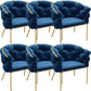 Glam Style Upholstered Gold Base Dining Arm Chair for Dining Room Sky Blue 6 Piece Set Clearhalo 'Dining Chairs' 'Dining Tables & Seating' 'dining_chair' 'furn' 'furn_dining_chair' 'Furniture' 'Kitchen & Dining Furniture' 7717861
