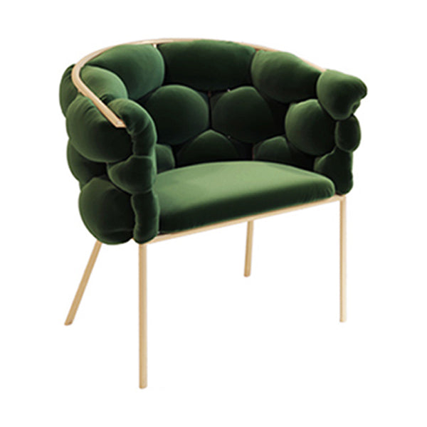 Glam Style Upholstered Gold Base Dining Arm Chair for Dining Room Green 1 Piece Clearhalo 'Dining Chairs' 'Dining Tables & Seating' 'dining_chair' 'furn' 'furn_dining_chair' 'Furniture' 'Kitchen & Dining Furniture' 7717863