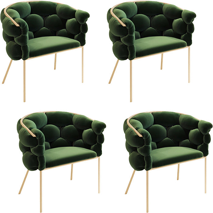 Glam Style Upholstered Gold Base Dining Arm Chair for Dining Room Green 4 Piece Set Clearhalo 'Dining Chairs' 'Dining Tables & Seating' 'dining_chair' 'furn' 'furn_dining_chair' 'Furniture' 'Kitchen & Dining Furniture' 7717865