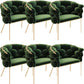 Glam Style Upholstered Gold Base Dining Arm Chair for Dining Room Green 6 Piece Set Clearhalo 'Dining Chairs' 'Dining Tables & Seating' 'dining_chair' 'furn' 'furn_dining_chair' 'Furniture' 'Kitchen & Dining Furniture' 7717866