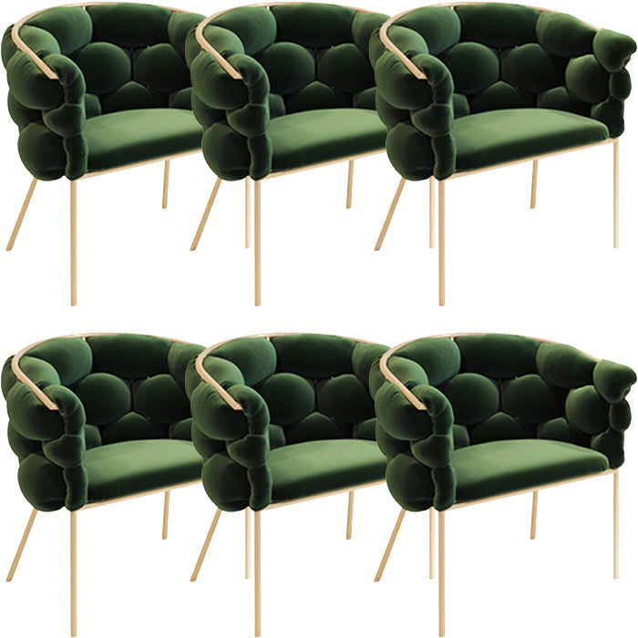 Glam Style Upholstered Gold Base Dining Arm Chair for Dining Room Green 6 Piece Set Clearhalo 'Dining Chairs' 'Dining Tables & Seating' 'dining_chair' 'furn' 'furn_dining_chair' 'Furniture' 'Kitchen & Dining Furniture' 7717866