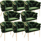 Glam Style Upholstered Gold Base Dining Arm Chair for Dining Room Green 8 Piece Set Clearhalo 'Dining Chairs' 'Dining Tables & Seating' 'dining_chair' 'furn' 'furn_dining_chair' 'Furniture' 'Kitchen & Dining Furniture' 7717867