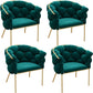 Glam Style Upholstered Gold Base Dining Arm Chair for Dining Room Lake Green 4 Piece Set Clearhalo 'Dining Chairs' 'Dining Tables & Seating' 'dining_chair' 'furn' 'furn_dining_chair' 'Furniture' 'Kitchen & Dining Furniture' 7717870