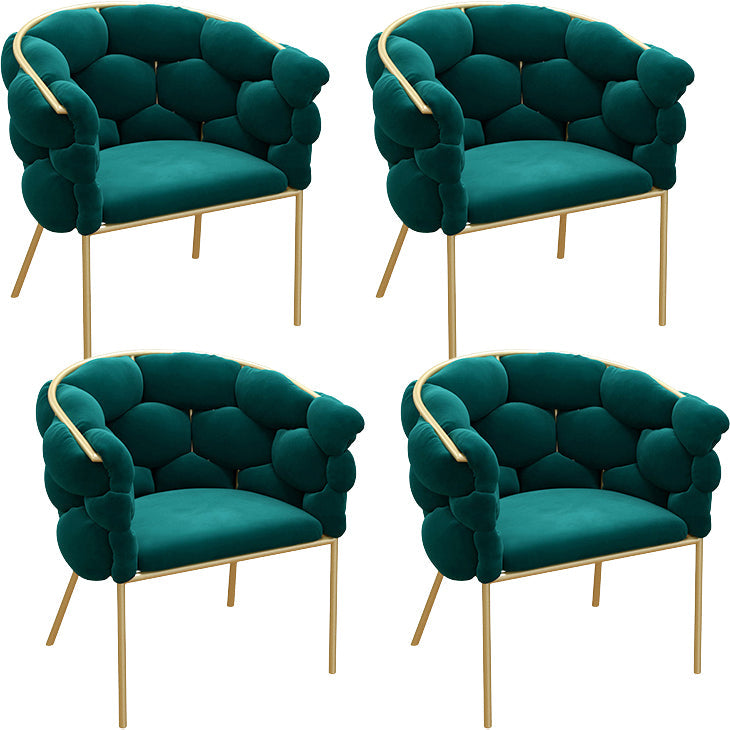 Glam Style Upholstered Gold Base Dining Arm Chair for Dining Room Lake Green 4 Piece Set Clearhalo 'Dining Chairs' 'Dining Tables & Seating' 'dining_chair' 'furn' 'furn_dining_chair' 'Furniture' 'Kitchen & Dining Furniture' 7717870