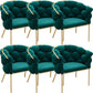 Glam Style Upholstered Gold Base Dining Arm Chair for Dining Room Lake Green 6 Piece Set Clearhalo 'Dining Chairs' 'Dining Tables & Seating' 'dining_chair' 'furn' 'furn_dining_chair' 'Furniture' 'Kitchen & Dining Furniture' 7717871
