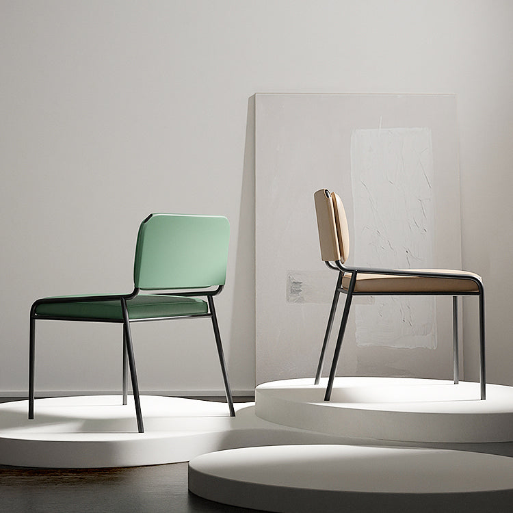 Modern Style Leather Open Back Upholstered Home Dining Side Chair Clearhalo 'Dining Chairs' 'Dining Tables & Seating' 'dining_chair' 'furn' 'furn_dining_chair' 'Furniture' 'Kitchen & Dining Furniture' 7717986