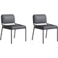 Modern Style Leather Open Back Upholstered Home Dining Side Chair Grey 2 Piece Set Clearhalo 'Dining Chairs' 'Dining Tables & Seating' 'dining_chair' 'furn' 'furn_dining_chair' 'Furniture' 'Kitchen & Dining Furniture' 7717987