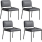 Modern Style Leather Open Back Upholstered Home Dining Side Chair Grey 4 Piece Set Clearhalo 'Dining Chairs' 'Dining Tables & Seating' 'dining_chair' 'furn' 'furn_dining_chair' 'Furniture' 'Kitchen & Dining Furniture' 7717988