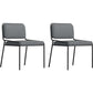 Modern Style Leather Open Back Upholstered Home Dining Side Chair Dark Gray 2 Piece Set Clearhalo 'Dining Chairs' 'Dining Tables & Seating' 'dining_chair' 'furn' 'furn_dining_chair' 'Furniture' 'Kitchen & Dining Furniture' 7717997