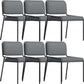 Modern Style Leather Open Back Upholstered Home Dining Side Chair Dark Gray 6 Piece Set Clearhalo 'Dining Chairs' 'Dining Tables & Seating' 'dining_chair' 'furn' 'furn_dining_chair' 'Furniture' 'Kitchen & Dining Furniture' 7718000