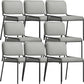Modern Style Leather Open Back Upholstered Home Dining Side Chair Light Gray 8 Piece Set Clearhalo 'Dining Chairs' 'Dining Tables & Seating' 'dining_chair' 'furn' 'furn_dining_chair' 'Furniture' 'Kitchen & Dining Furniture' 7718008