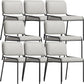 Modern Style Leather Open Back Upholstered Home Dining Side Chair Gray-White 8 Piece Set Clearhalo 'Dining Chairs' 'Dining Tables & Seating' 'dining_chair' 'furn' 'furn_dining_chair' 'Furniture' 'Kitchen & Dining Furniture' 7718018
