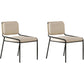 Modern Style Leather Open Back Upholstered Home Dining Side Chair Off-White 2 Piece Set Clearhalo 'Dining Chairs' 'Dining Tables & Seating' 'dining_chair' 'furn' 'furn_dining_chair' 'Furniture' 'Kitchen & Dining Furniture' 7718025