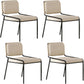 Modern Style Leather Open Back Upholstered Home Dining Side Chair Off-White 4 Piece Set Clearhalo 'Dining Chairs' 'Dining Tables & Seating' 'dining_chair' 'furn' 'furn_dining_chair' 'Furniture' 'Kitchen & Dining Furniture' 7718026