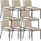 Modern Style Leather Open Back Upholstered Home Dining Side Chair Off-White 8 Piece Set Clearhalo 'Dining Chairs' 'Dining Tables & Seating' 'dining_chair' 'furn' 'furn_dining_chair' 'Furniture' 'Kitchen & Dining Furniture' 7718028