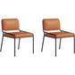 Modern Style Leather Open Back Upholstered Home Dining Side Chair Orange 2 Piece Set Clearhalo 'Dining Chairs' 'Dining Tables & Seating' 'dining_chair' 'furn' 'furn_dining_chair' 'Furniture' 'Kitchen & Dining Furniture' 7718030