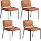 Modern Style Leather Open Back Upholstered Home Dining Side Chair Orange 4 Piece Set Clearhalo 'Dining Chairs' 'Dining Tables & Seating' 'dining_chair' 'furn' 'furn_dining_chair' 'Furniture' 'Kitchen & Dining Furniture' 7718031