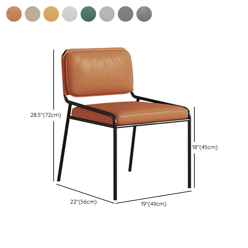 Modern Style Leather Open Back Upholstered Home Dining Side Chair Clearhalo 'Dining Chairs' 'Dining Tables & Seating' 'dining_chair' 'furn' 'furn_dining_chair' 'Furniture' 'Kitchen & Dining Furniture' 7718034