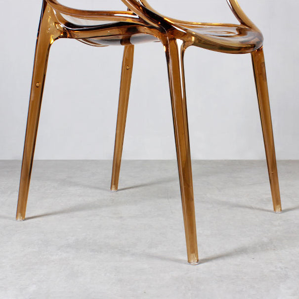 Eigentijdse indoor plastic open achterkant stacking eetstoel stoel