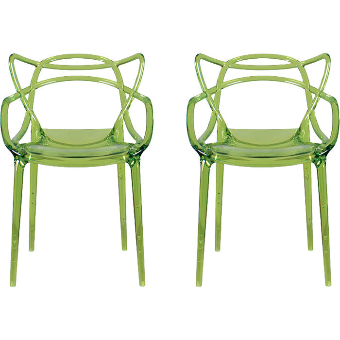 Eigentijdse indoor plastic open achterkant stacking eetstoel stoel