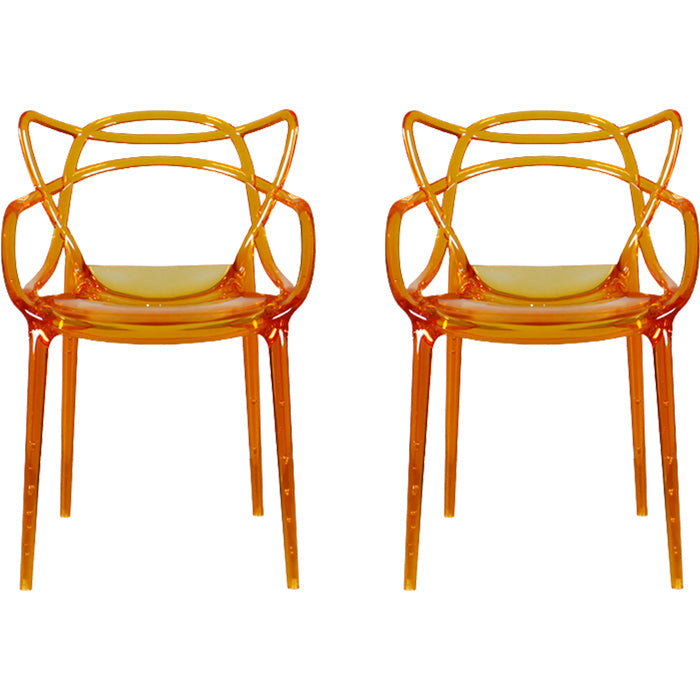 Eigentijdse indoor plastic open achterkant stacking eetstoel stoel