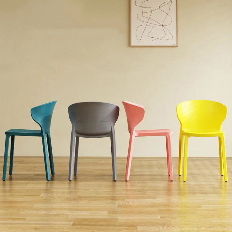 Contemporary Indoor Plastic Wingback Stackable Armless Dining Side Chair Clearhalo 'Dining Chairs' 'Dining Tables & Seating' 'dining_chair' 'furn' 'furn_dining_chair' 'Furniture' 'Kitchen & Dining Furniture' 7718140