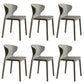 Contemporary Indoor Plastic Wingback Stackable Armless Dining Side Chair Dark Gray 6 Piece Set Clearhalo 'Dining Chairs' 'Dining Tables & Seating' 'dining_chair' 'furn' 'furn_dining_chair' 'Furniture' 'Kitchen & Dining Furniture' 7718141
