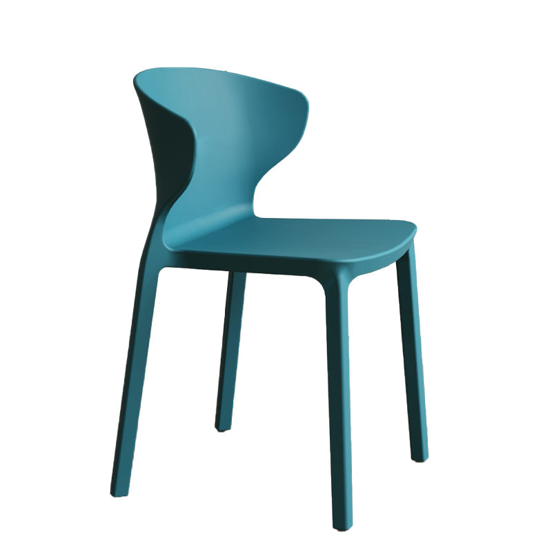 Contemporary Indoor Plastic Wingback Stackable Armless Dining Side Chair Clearhalo 'Dining Chairs' 'Dining Tables & Seating' 'dining_chair' 'furn' 'furn_dining_chair' 'Furniture' 'Kitchen & Dining Furniture' 7718143