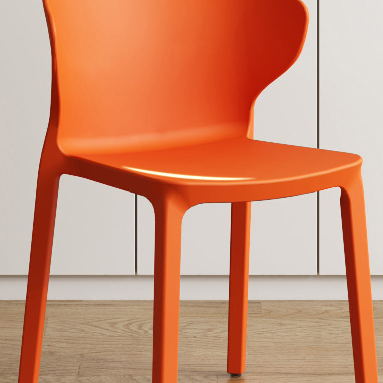 Contemporary Indoor Plastic Wingback Stackable Armless Dining Side Chair Clearhalo 'Dining Chairs' 'Dining Tables & Seating' 'dining_chair' 'furn' 'furn_dining_chair' 'Furniture' 'Kitchen & Dining Furniture' 7718147