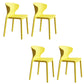 Contemporary Indoor Plastic Wingback Stackable Armless Dining Side Chair Yellow 4 Piece Set Clearhalo 'Dining Chairs' 'Dining Tables & Seating' 'dining_chair' 'furn' 'furn_dining_chair' 'Furniture' 'Kitchen & Dining Furniture' 7718150