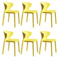 Contemporary Indoor Plastic Wingback Stackable Armless Dining Side Chair Yellow 6 Piece Set Clearhalo 'Dining Chairs' 'Dining Tables & Seating' 'dining_chair' 'furn' 'furn_dining_chair' 'Furniture' 'Kitchen & Dining Furniture' 7718152