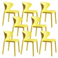 Contemporary Indoor Plastic Wingback Stackable Armless Dining Side Chair Yellow 8 Piece Set Clearhalo 'Dining Chairs' 'Dining Tables & Seating' 'dining_chair' 'furn' 'furn_dining_chair' 'Furniture' 'Kitchen & Dining Furniture' 7718153