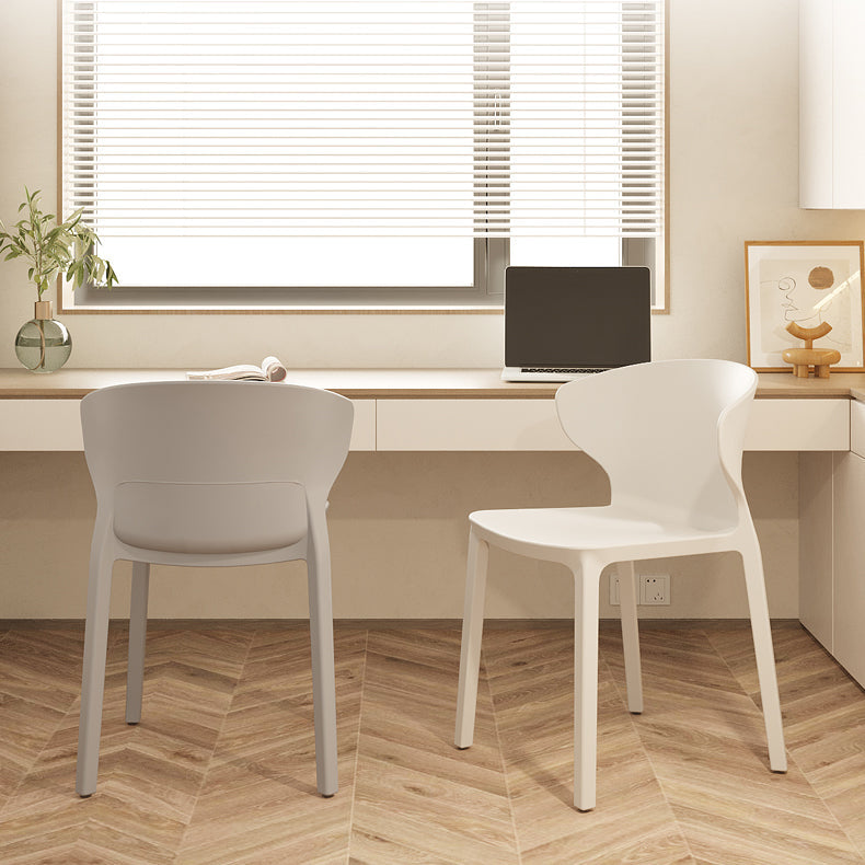 Contemporary Indoor Plastic Wingback Stackable Armless Dining Side Chair Clearhalo 'Dining Chairs' 'Dining Tables & Seating' 'dining_chair' 'furn' 'furn_dining_chair' 'Furniture' 'Kitchen & Dining Furniture' 7718154