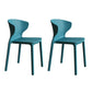 Contemporary Indoor Plastic Wingback Stackable Armless Dining Side Chair Blue 2 Piece Set Clearhalo 'Dining Chairs' 'Dining Tables & Seating' 'dining_chair' 'furn' 'furn_dining_chair' 'Furniture' 'Kitchen & Dining Furniture' 7718156