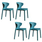 Contemporary Indoor Plastic Wingback Stackable Armless Dining Side Chair Blue 4 Piece Set Clearhalo 'Dining Chairs' 'Dining Tables & Seating' 'dining_chair' 'furn' 'furn_dining_chair' 'Furniture' 'Kitchen & Dining Furniture' 7718157
