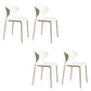 Contemporary Indoor Plastic Wingback Stackable Armless Dining Side Chair White 4 Piece Set Clearhalo 'Dining Chairs' 'Dining Tables & Seating' 'dining_chair' 'furn' 'furn_dining_chair' 'Furniture' 'Kitchen & Dining Furniture' 7718162