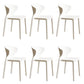 Contemporary Indoor Plastic Wingback Stackable Armless Dining Side Chair White 6 Piece Set Clearhalo 'Dining Chairs' 'Dining Tables & Seating' 'dining_chair' 'furn' 'furn_dining_chair' 'Furniture' 'Kitchen & Dining Furniture' 7718163