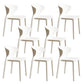 Contemporary Indoor Plastic Wingback Stackable Armless Dining Side Chair White 8 Piece Set Clearhalo 'Dining Chairs' 'Dining Tables & Seating' 'dining_chair' 'furn' 'furn_dining_chair' 'Furniture' 'Kitchen & Dining Furniture' 7718164