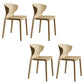 Contemporary Indoor Plastic Wingback Stackable Armless Dining Side Chair Khaki 4 Piece Set Clearhalo 'Dining Chairs' 'Dining Tables & Seating' 'dining_chair' 'furn' 'furn_dining_chair' 'Furniture' 'Kitchen & Dining Furniture' 7718167