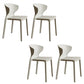 Contemporary Indoor Plastic Wingback Stackable Armless Dining Side Chair Light Gray 4 Piece Set Clearhalo 'Dining Chairs' 'Dining Tables & Seating' 'dining_chair' 'furn' 'furn_dining_chair' 'Furniture' 'Kitchen & Dining Furniture' 7718172