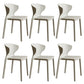 Contemporary Indoor Plastic Wingback Stackable Armless Dining Side Chair Light Gray 6 Piece Set Clearhalo 'Dining Chairs' 'Dining Tables & Seating' 'dining_chair' 'furn' 'furn_dining_chair' 'Furniture' 'Kitchen & Dining Furniture' 7718173