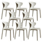 Contemporary Indoor Plastic Wingback Stackable Armless Dining Side Chair Light Gray 8 Piece Set Clearhalo 'Dining Chairs' 'Dining Tables & Seating' 'dining_chair' 'furn' 'furn_dining_chair' 'Furniture' 'Kitchen & Dining Furniture' 7718174