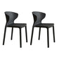 Contemporary Indoor Plastic Wingback Stackable Armless Dining Side Chair Black 2 Piece Set Clearhalo 'Dining Chairs' 'Dining Tables & Seating' 'dining_chair' 'furn' 'furn_dining_chair' 'Furniture' 'Kitchen & Dining Furniture' 7718176