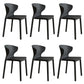 Contemporary Indoor Plastic Wingback Stackable Armless Dining Side Chair Black 6 Piece Set Clearhalo 'Dining Chairs' 'Dining Tables & Seating' 'dining_chair' 'furn' 'furn_dining_chair' 'Furniture' 'Kitchen & Dining Furniture' 7718178