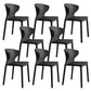Contemporary Indoor Plastic Wingback Stackable Armless Dining Side Chair Black 8 Piece Set Clearhalo 'Dining Chairs' 'Dining Tables & Seating' 'dining_chair' 'furn' 'furn_dining_chair' 'Furniture' 'Kitchen & Dining Furniture' 7718179