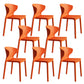 Contemporary Indoor Plastic Wingback Stackable Armless Dining Side Chair Orange 8 Piece Set Clearhalo 'Dining Chairs' 'Dining Tables & Seating' 'dining_chair' 'furn' 'furn_dining_chair' 'Furniture' 'Kitchen & Dining Furniture' 7718184